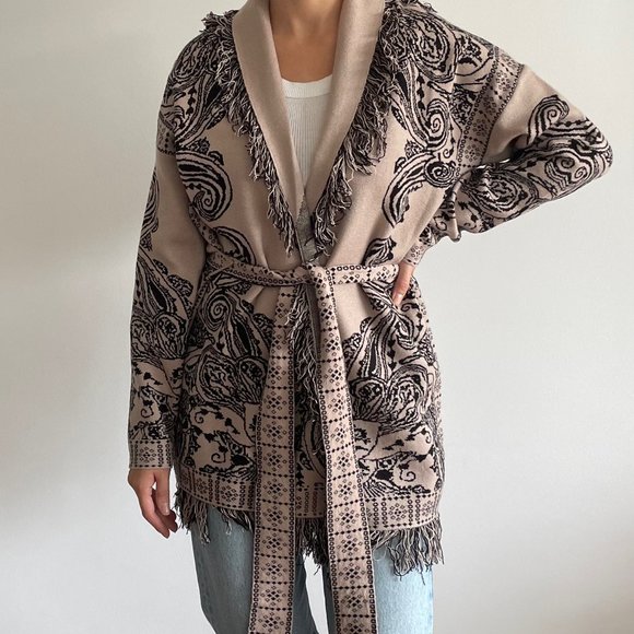 NWT Beige cardigan, fits to size S-M (4-6) (50% rayon) - Picture 1 of 4